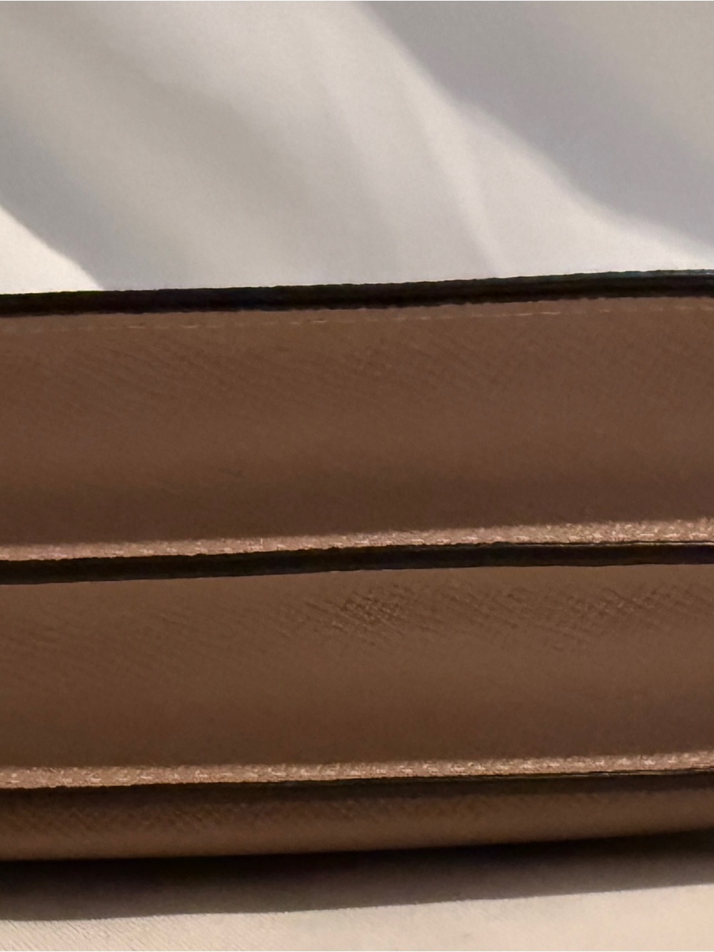 Coach Taupe Saffiano Leather Crossbody with Gold Chain - Picture 3 of 4